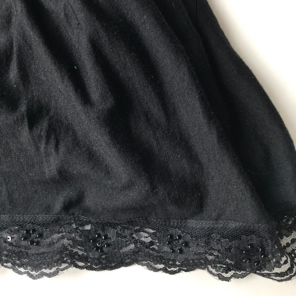 Black Tiered Maxi Skirt Beaded Lacy Joe Benbasset - Picture 5 of 8